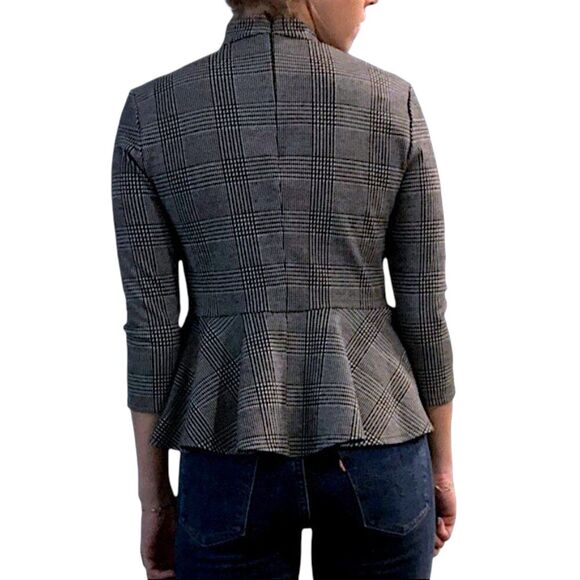 Lord & Taylor Peplum Top Size Medium NWOT Houndstooth - Picture 2 of 12